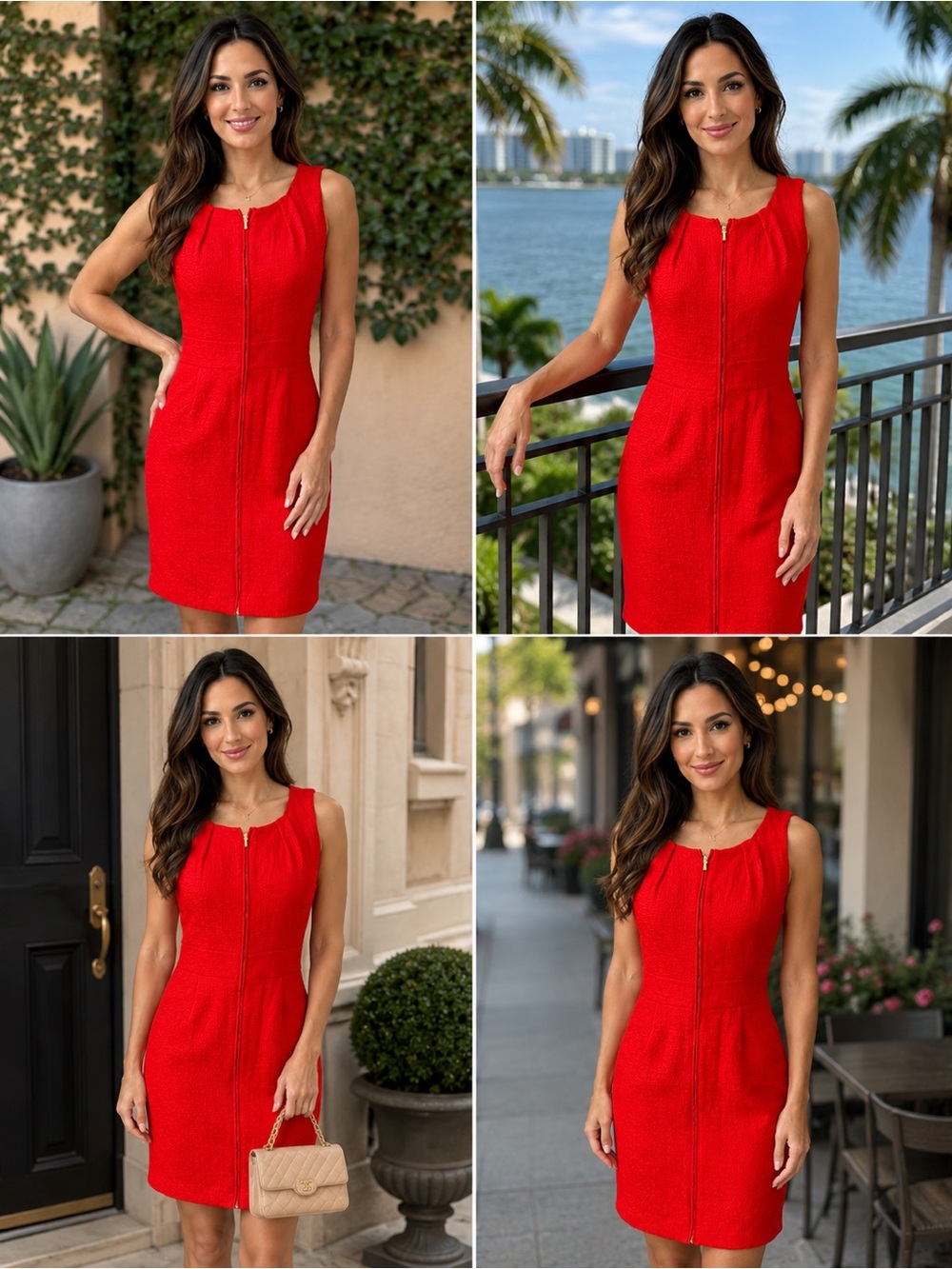 Tory Burch Zip Front Red-Orange dress